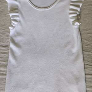 Tahari Textured White Knit Top